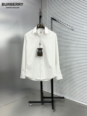 Burberr_y Chest Logo Full Sleeves Shirt White