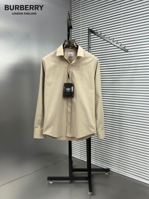 Burberr_y Chest Logo Full Sleeves Shirt Beige 