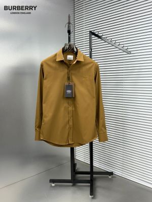 Burberr_y Chest Logo Full Sleeves Shirt Brown