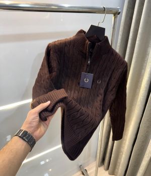 Fredperry Dark Brown Knitted Premium Pull Over