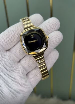 _Celvin_Klein_Gold_Tone_Black_Dial_Faceted_Crystal