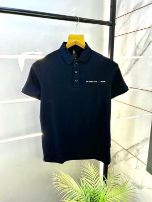 Boss x Porsche Edition Navy Collar Neck Premium Polo T-shirt F1829-NY