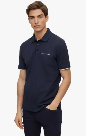 Boss x Porsche Edition Black Collar Neck Premium Polo T-shirt F1829-BL