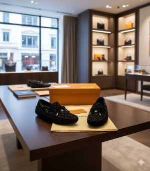  suede embossed luxury loafer black