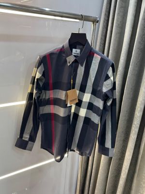 Burberr y Dark Grey Checks Premium Classic Shirt
