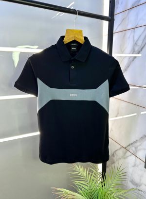 Hugo_Boss Black Premium Collar Neck Polo T-shirt F3013-B1