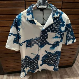 Louis_Vuitton Bandana Button Up Shirt Ocean Blue