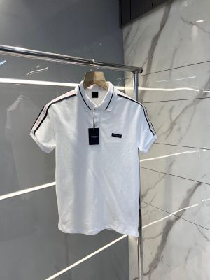 Hacket t White Premium Cotton Lycra Pique fabric Polo Tshirt with Shoulder Strip and Emboss Logo 2991