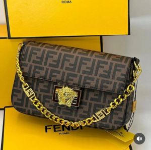 Fendi_Baguette_Jacquard_FF_fabric_Bag_Brown_With_box_5564