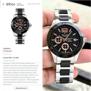 Logines Conquest Ceramic Chronograph Original Model Series 
