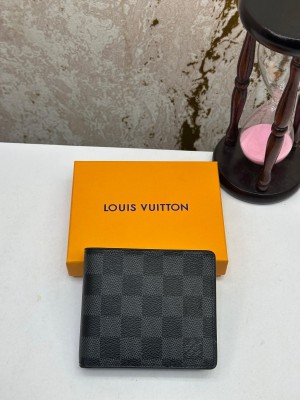 LOUIS_VUITTON BLACK CHECKS PREMIUM WALLET WITH OG BOX MODEL NO - 38