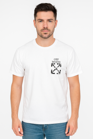 OFF-WHITE IMPORTED PRINTED DROP SHOULDER TSHIRT WITH CARRY BAG