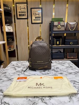 Michael_Kors Signature Backpack With Dust Bag And Card (Brown)