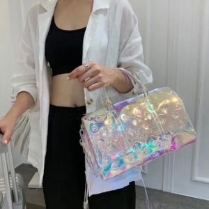 LOUIS VUITTO.N MONOGRAM TRANSPARENT PREMIUM TRAVEL DUFFLE BAG