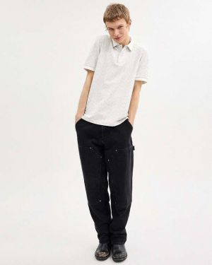 Coac H White Premium Imported Compact Yarn 240 GSM Interlock Fabric Polo Tshirt All Over Monogram 3082 