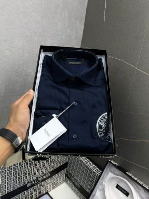 Balmai_n Navy Blue Premium Shirt With Brand Box & Carry Bag 315