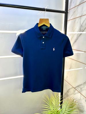 Ralph_Lauren Polo Blue Premium Collar Neck T-shirt F2786-BU