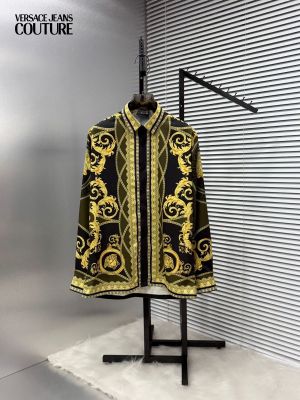 Versace Borroco Pack Full Sleeves Shirt Black Gold