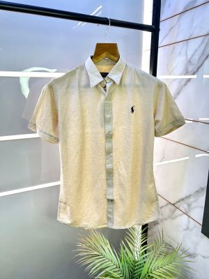 Ralph_Lauren Beige Half Sleeve Premium Shirt