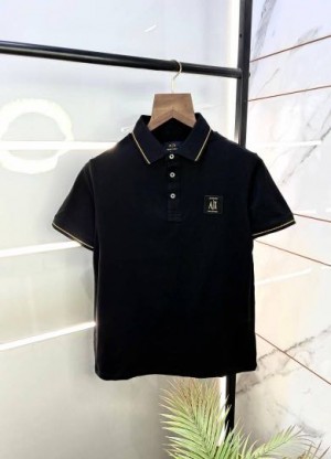 Arman i Exchange Black Polo Neck Premium Collar T shirt F1459 BL
