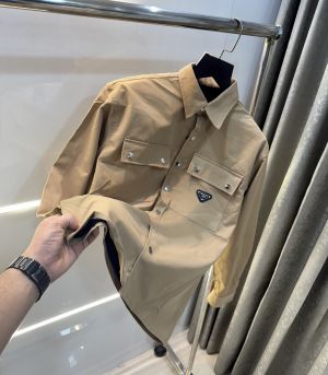 Prad a Milano Beige Steel Logo Premium Shacket 