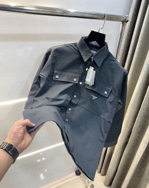 Prad a Milano Dark Grey Steel Logo Premium Shacket 
