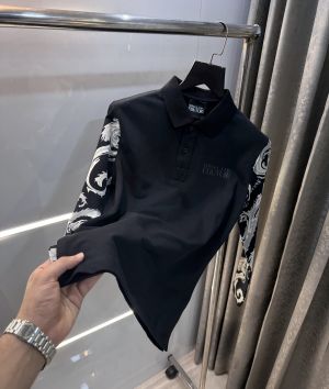 Versace Couture Black Designer Imported Polo T-Shirt