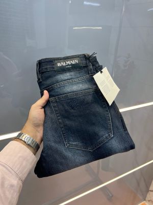 Balmai n Paris Blue Shade Premium Imported Stretchable Lycra Fabric Straight Fit Denim with Embroidered Logo 3072