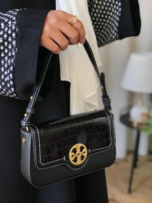 Tory_t_monogram jacquard shoulder bag adjustable strap with box 5542