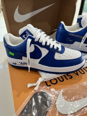 LV x Air Force 1 Virgil Abloh Blue L ouis V uitton