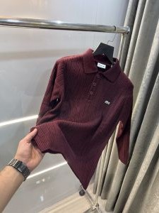 Lacost e Wine Embroidery Logo Knitted Classic Pull Over