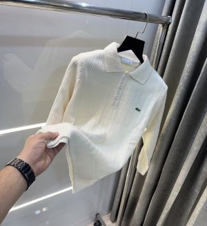 Lacost e Cream Embroidery Logo Knitted Classic Pull Over