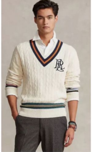Ralph  Lauren White Knitted Classic Pull Over