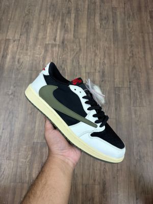 Jordan 1 Low X Travis Scott Olive Semi UA With Og Box Fixx