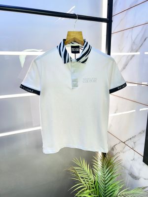 Versace White Imported Collar Neck Premium Polo T-shirt F2923-W2 Versace White Imported Collar Neck Premium Polo T-shirt F2923-W2