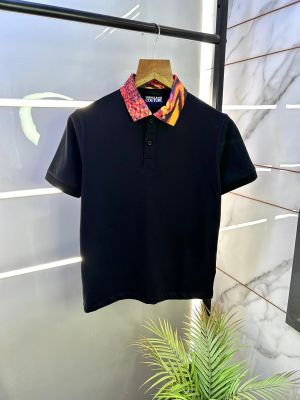 Versace Black Imported Collar Neck Premium Polo T-shirt F2923-B3 Versace Black Imported Collar Neck Premium Polo T-shirt F2923-B3