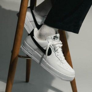 Nik_e Air Force 1 Low Swoosh White Black  Nik_e Air Force 1 Low Swoosh White Black