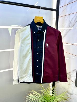 Us Polo Navy Oxford Lycra Premium Shirt F2766-NY Us Polo Navy Oxford Lycra Premium Shirt F2766-NY