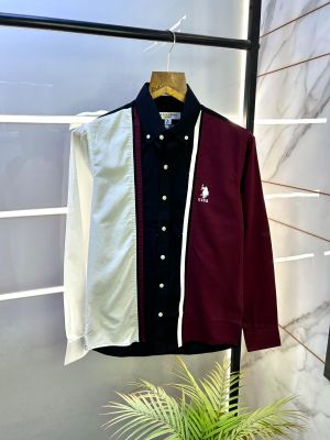 Us Polo Black Oxford Lycra Premium Shirt F2766-BL Us Polo Black Oxford Lycra Premium Shirt F2766-BL
