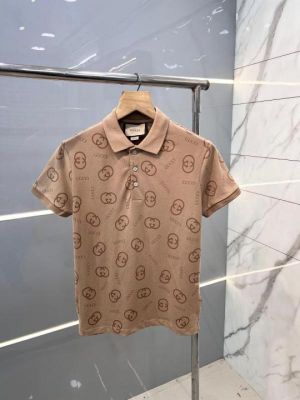 Gucc i Beige Premium Polo T shirt With 240 gsm interlock cotton lycra fabric and Collar Design 2425 Gucc i Beige Premium Polo T shirt With 240 gsm interlock cotton lycra fabric and Collar Design 2425
