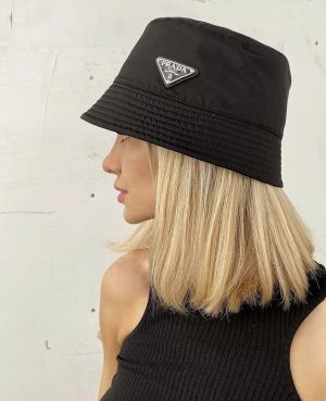 Prada_Nylon_Premium_Unisex_Black_Bucket_Hat_With_Safety_Box Prada_Nylon_Premium_Unisex_Black_Bucket_Hat_With_Safety_Box