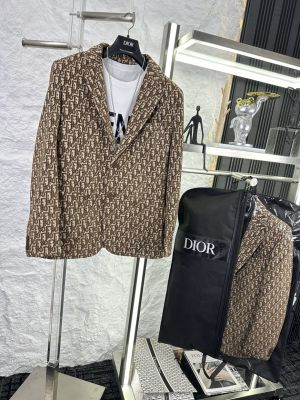 Christian Dio_r Turkey Imported Jacquard Fabric Monogram Print Premium Blazer With Brand Packaging Christian Dio_r Turkey Imported Jacquard Fabric Monogram Print Premium Blazer With Brand Packaging