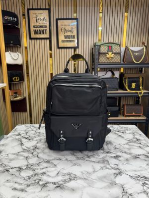Prad_a Saffiano Re-Nylon Unisex Backpack (2022-Black) Prad_a Saffiano Re-Nylon Unisex Backpack (2022-Black)