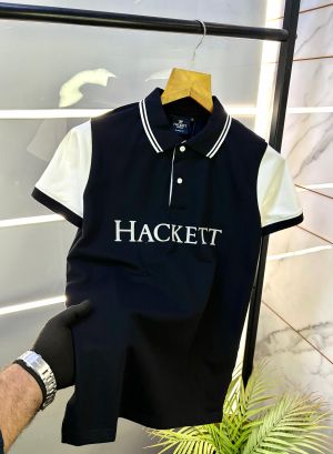 Aston Martin Hacket t Black Polo Premium Collar Neck T-shirt F2846-BL Aston Martin Hacket t Black Polo Premium Collar Neck T-shirt F2846-BL