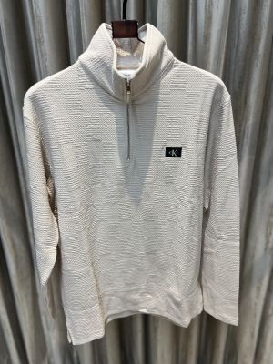CALVIN KLEI_N BEIGE HALF ZIPPER SWEATSHIRT AVAILABLE IN ULTRA PREMIUM QUALITY