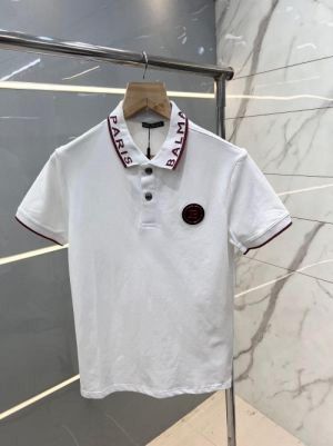 Balmai n Paris White Premium Imported Pique Polo Tshirt with Collar Design And Rubber Metal Logo 2716 Balmai n Paris White Premium Imported Pique Polo Tshirt with Collar Design And Rubber Metal Logo 2716