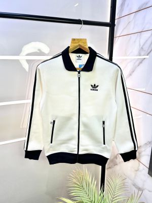 Adida s Logo Imported White Super Premium Zipper Jacket F2258-WH Adida s Logo Imported White Super Premium Zipper Jacket F2258-WH