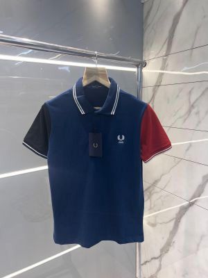 Fred Perr y Inkblue Premium Cotton Lycra Pique fabric Polo Tshirt with Sleeves Design and Embroidered Logo 2928 Fred Perr y Inkblue Premium Cotton Lycra Pique fabric Polo Tshirt with Sleeves Design and Embroidered Logo 2928