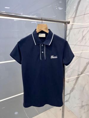 Gucc i Navy Premium Polo TShirt with 275 gsm Pique 4way lycra fabric and Jaquard Collar with Embroidered Logo 2533 Gucc i Navy Premium Polo TShirt with 275 gsm Pique 4way lycra fabric and Jaquard Collar with Embroidered Logo 2533