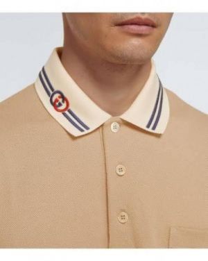 Gucc i Beige Premium Polo T shirt With 240 gsm interlock cotton lycra fabric with Collar Design and Pocket style 2625 Gucc i Beige Premium Polo T shirt With 240 gsm interlock cotton lycra fabric with Collar Design and Pocket style 2625
